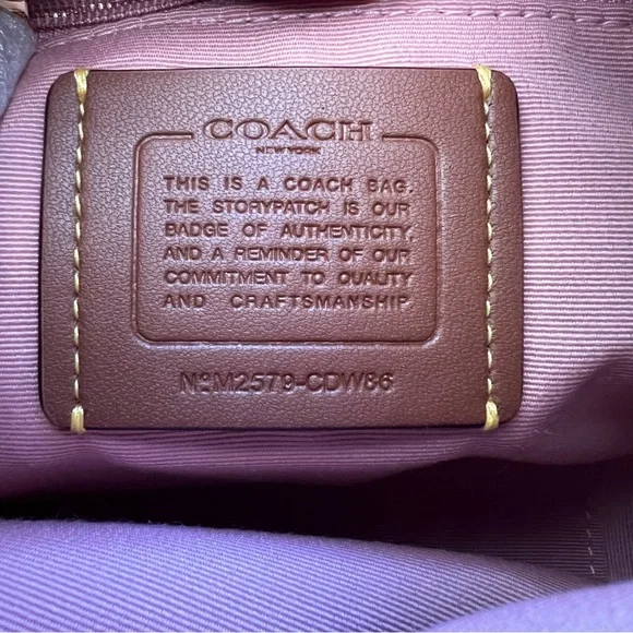 NWT Coach Pink Signature Canvas Hobo Shoulder Bag CDW86 with Flower - Picture 12 of 12